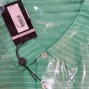 Masters Mint Green Striped Polo Shirt Still In Bag